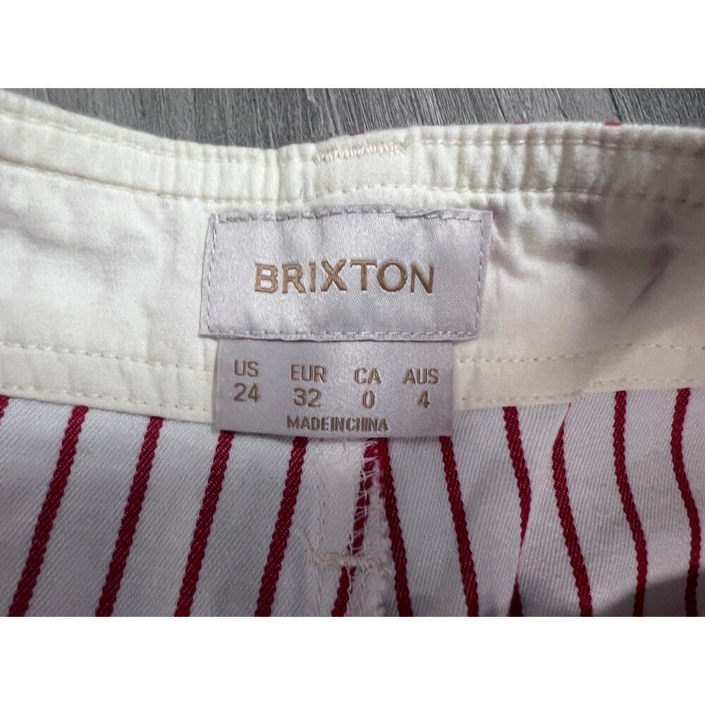 Brixton Striped Pant Womens 24 Red White Straight Leg Workwear Utility Carpenter - Picture 5 of 7